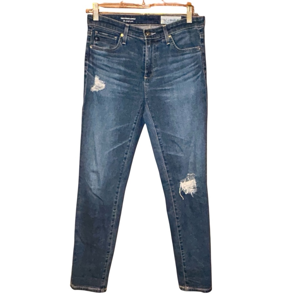 AG Adriano Goldschmied Stevie Ankle Slim Straight Jeans Anthropologie 26R‎
